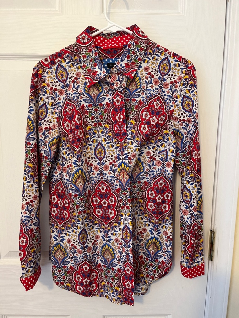 Talbots Red Multi Floral Button-Down Shirt